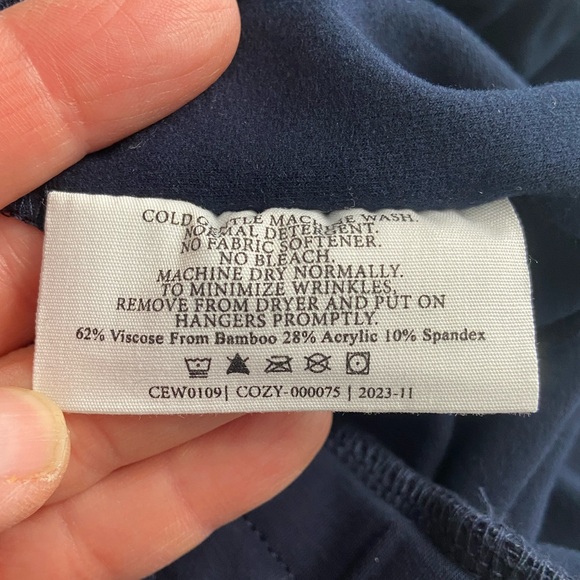 Cozy Earth Navy Blue Jogger Pants Pull On Small Bamboo Blend - Picture 6 of 6